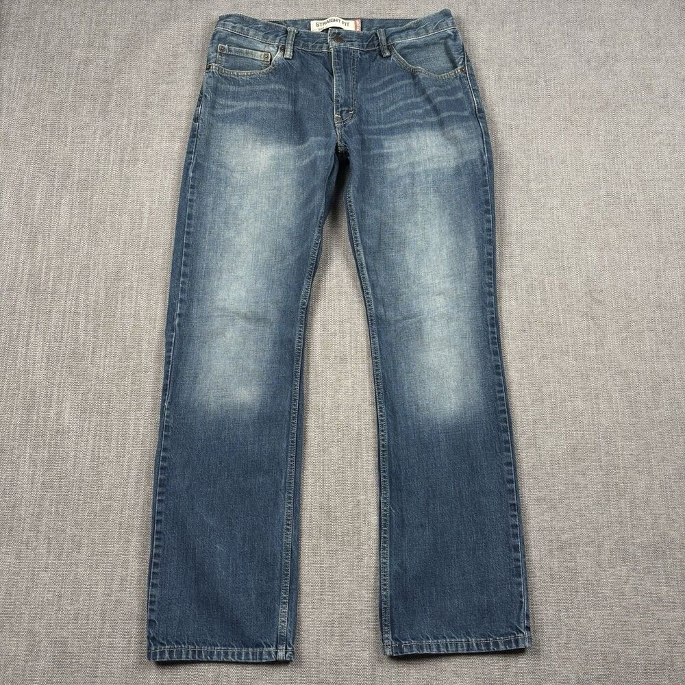 Levis 505 Jeans Men 32x32 Blue Regular Straight Leg Denim Dark Wash Western